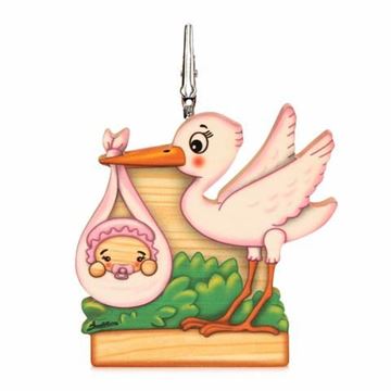 Picture of CLIP PICTURE HOLDER PINK STORK